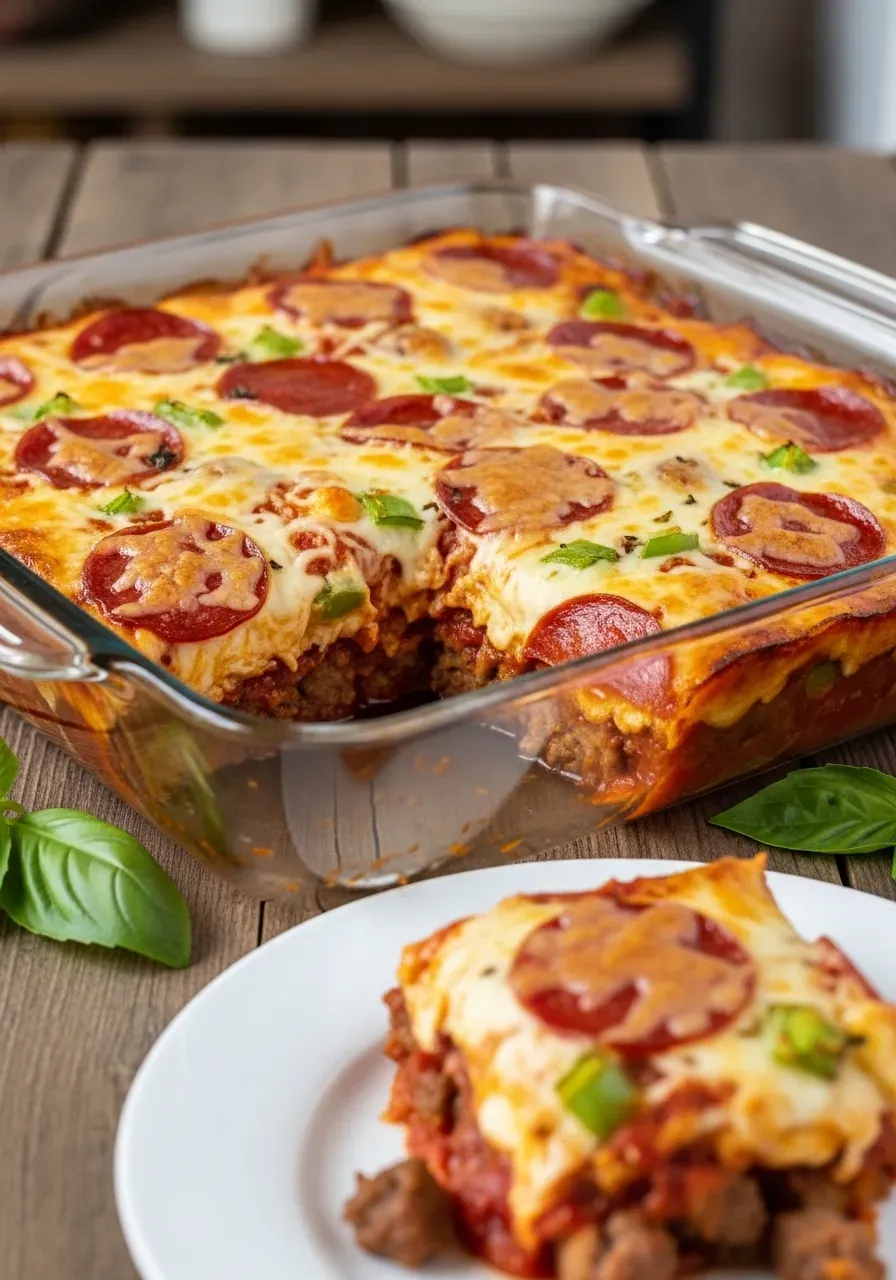Easy Pizza Casserole Low Carb