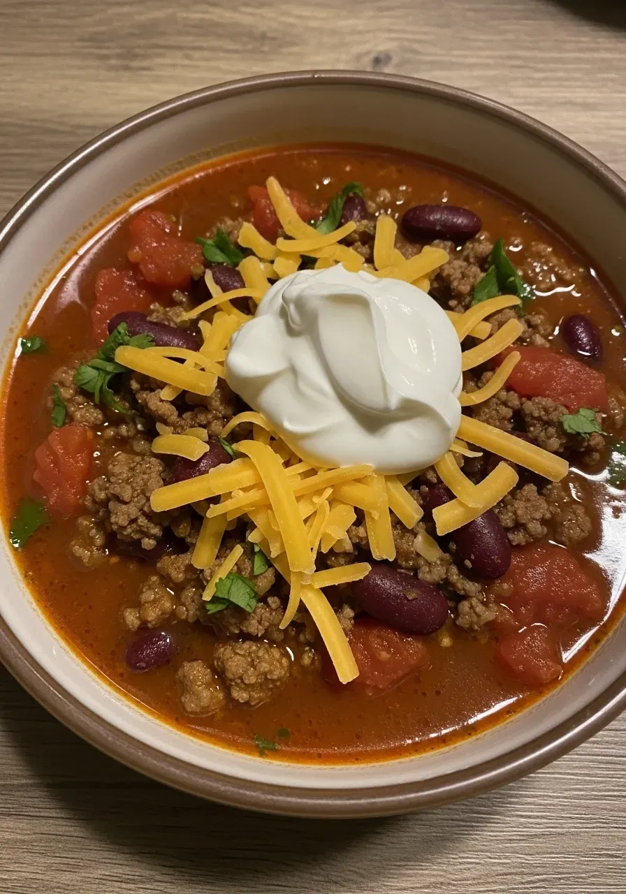 Hearty Slow-Simmered Spicy Tex-Mex Chili
