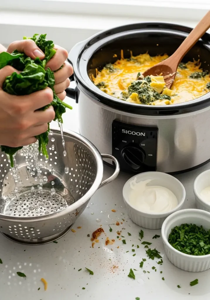 Spinach and Artichoke Dip in Slow Cooker 8 spinach and artichoke dip in slow cooker