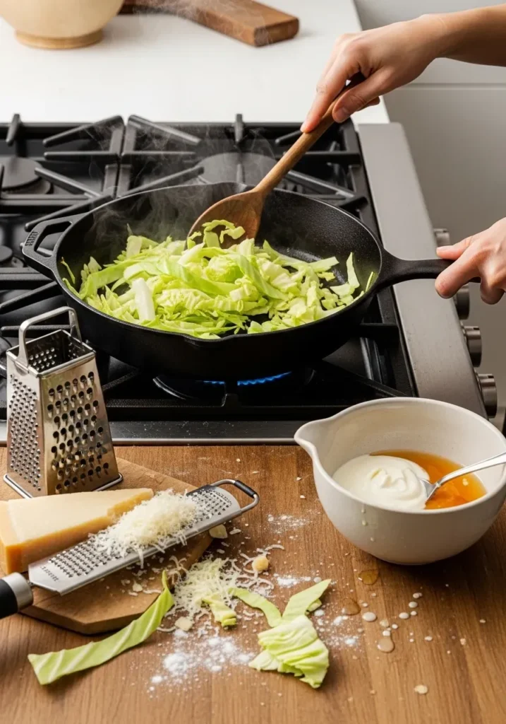 Creamy Cabbage Noodles Alfredo 8 Creamy Cabbage Noodles Alfredo