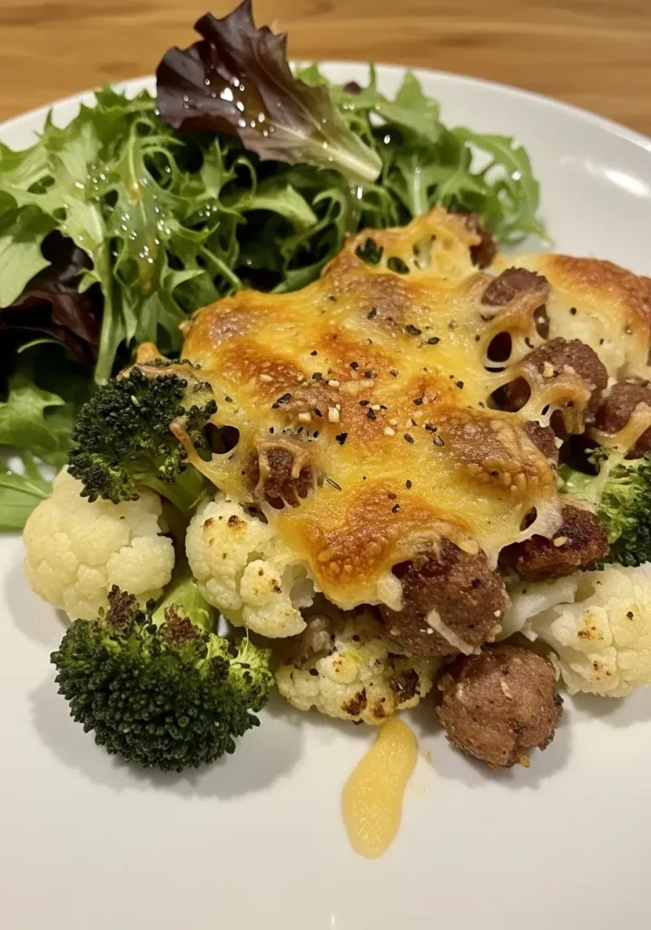 Keto Broccoli and Cauliflower Au Gratin With Sausage Delight 9 Keto Broccoli and Cauliflower Au Gratin