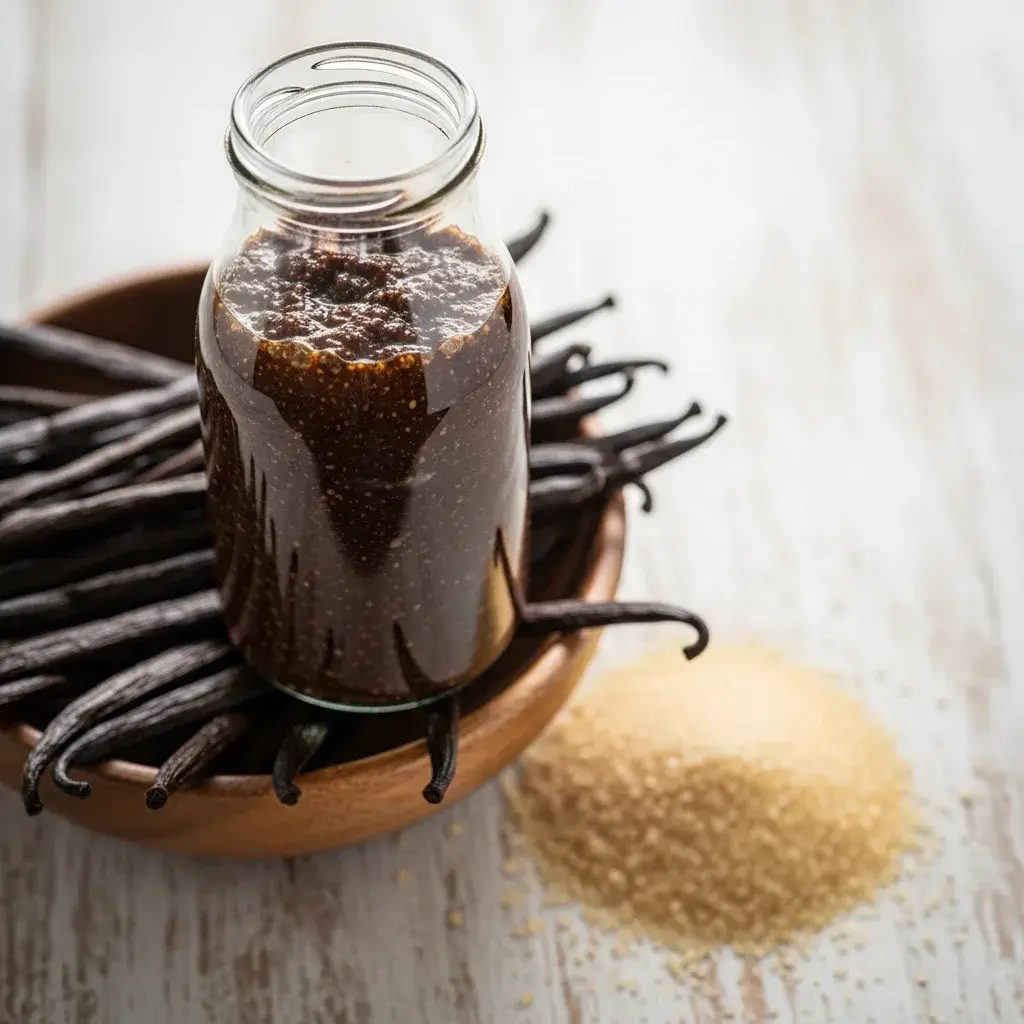 Homemade Vanilla Bean Paste Recipe 11 jar of homemade vanilla bean paste with vanilla beans