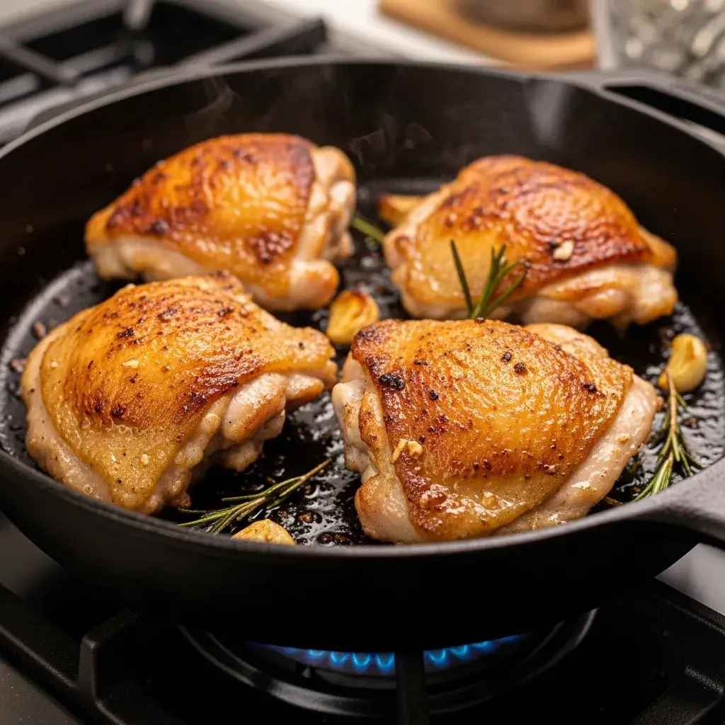 Hot Honey Feta Chicken 10 searing chicken for hot honey feta recipe