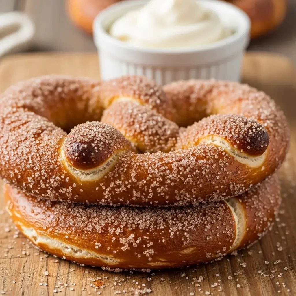 Cinnamon Sugar Soft Pretzels 9 shaping soft pretzel dough into a twistS