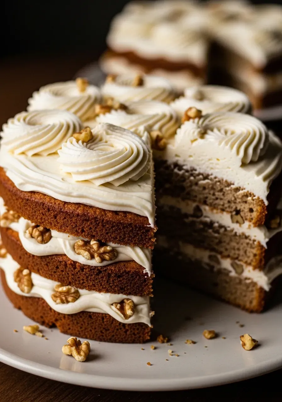 Banana Walnut Cream Cake