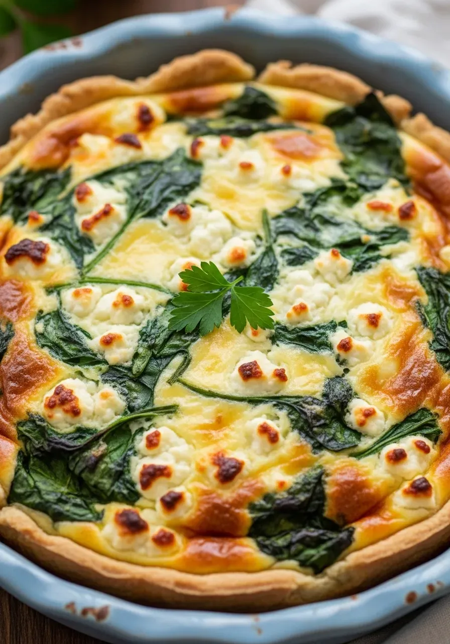 cottage Cheese and Spinach Crustless Quiche