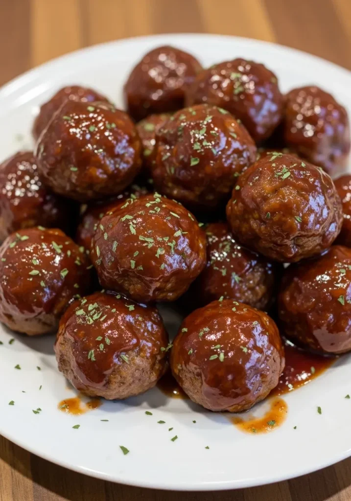 Crockpot BBQ meatballs