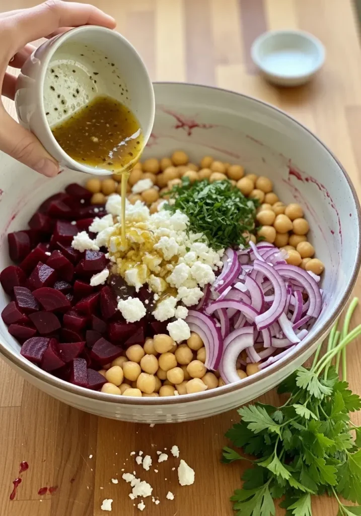 Fresh Chickpea, Beet and Feta Salad 8 Fresh Chickpea, Beet and Feta Salad