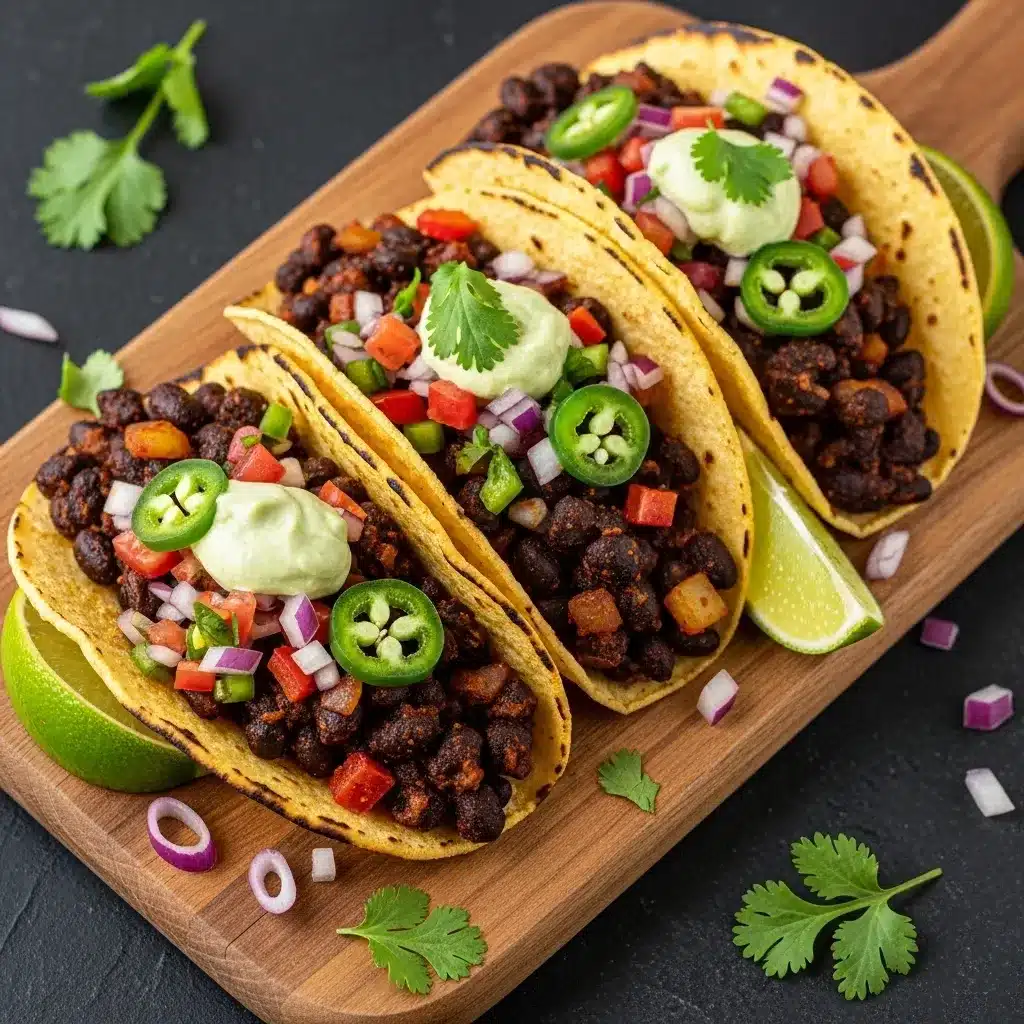 Crispy Vegan Black Bean Tacos