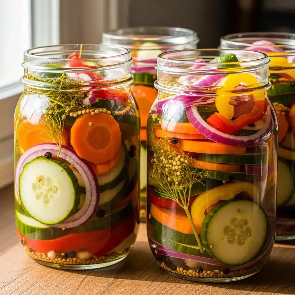 Crunchy Tangy Refrigerator Pickled Vegetables