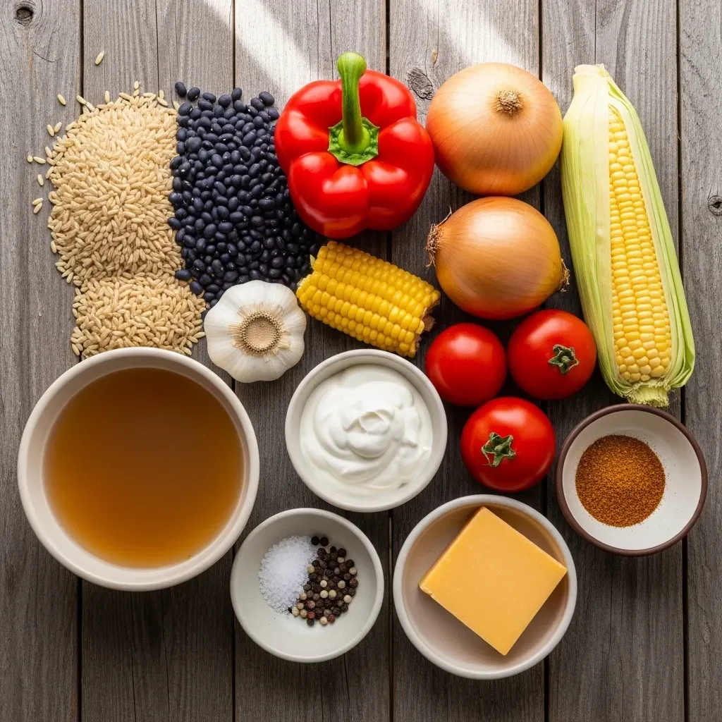 Hearty Brown Rice and Black Bean Casserole