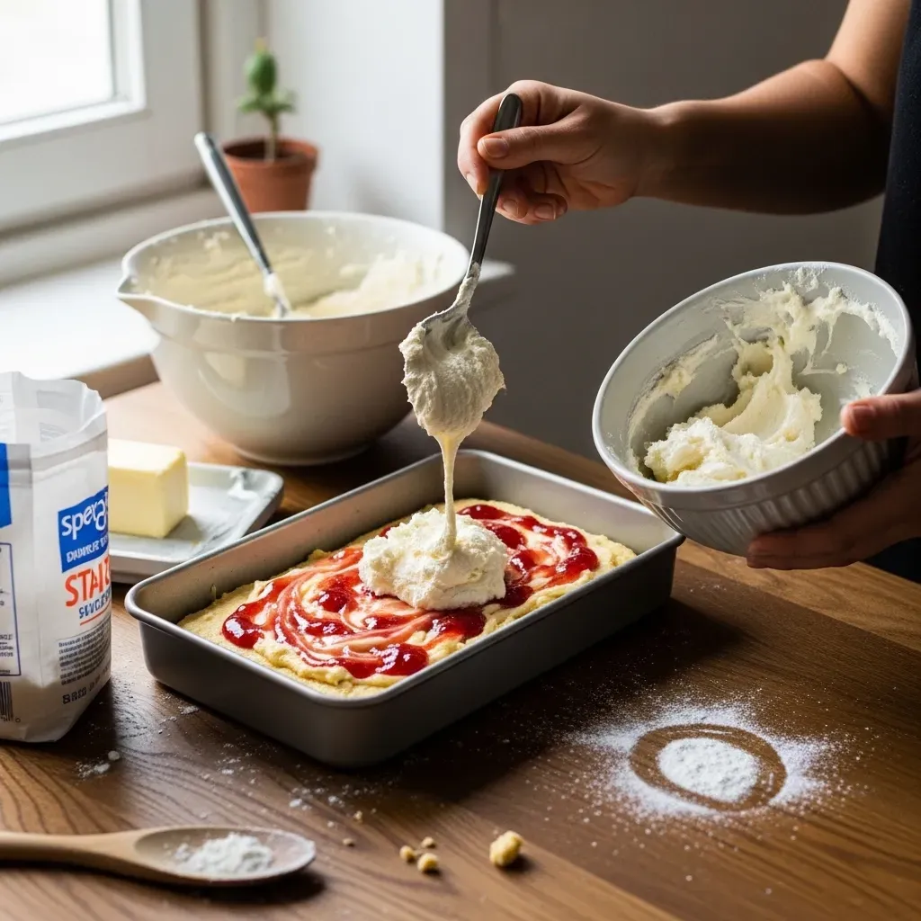 Strawberry Earthquake Cake