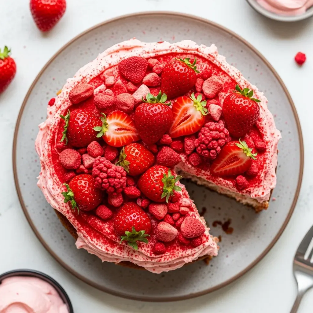 Strawberry Earthquake Cake