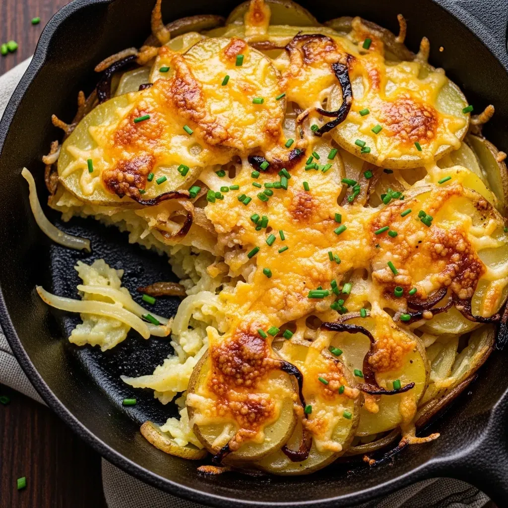 Golden Irish Pan Haggerty Potatoes