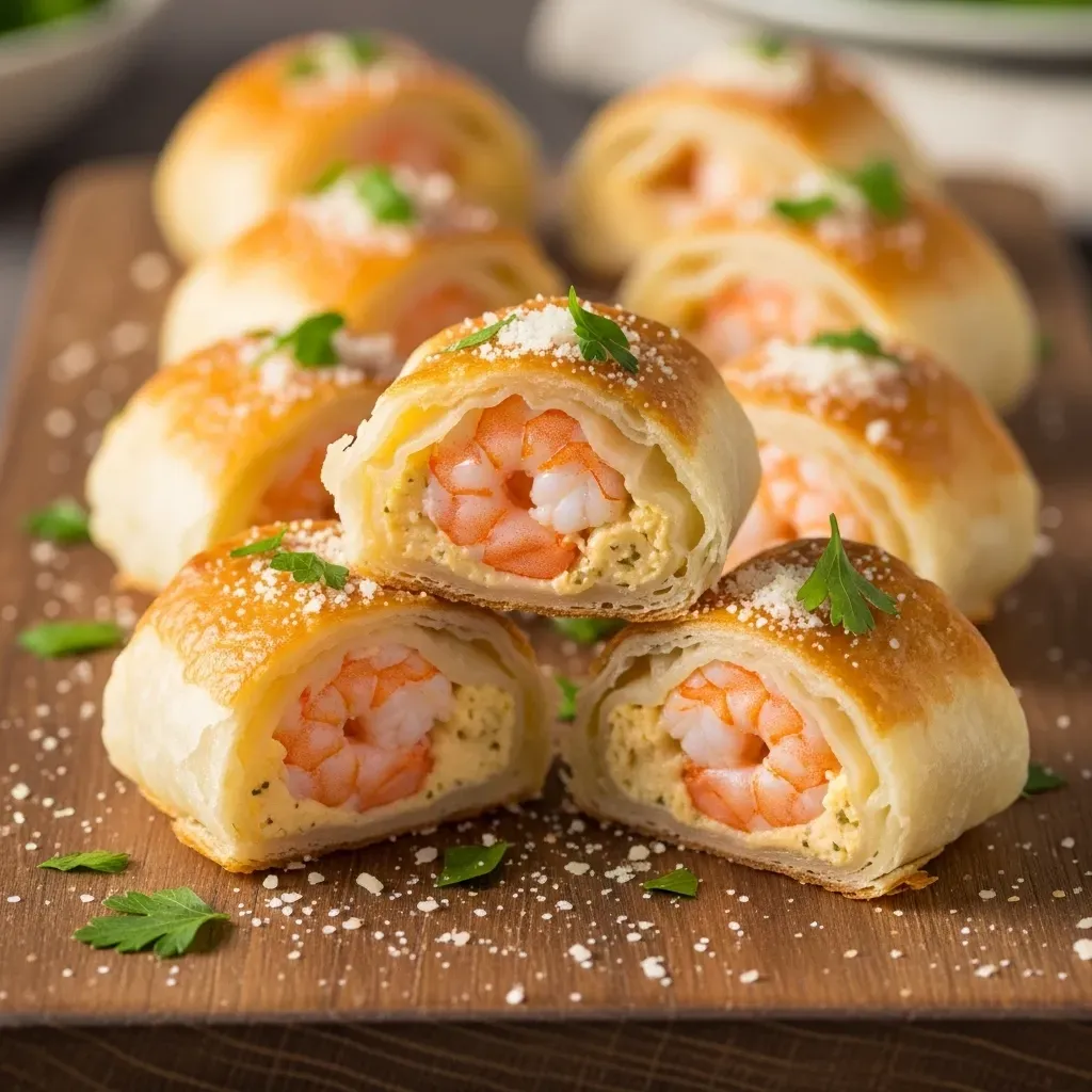 Creamy Garlic Parmesan Shrimp Roll-Ups 9 Creamy Garlic Parmesan Shrimp Roll-Ups