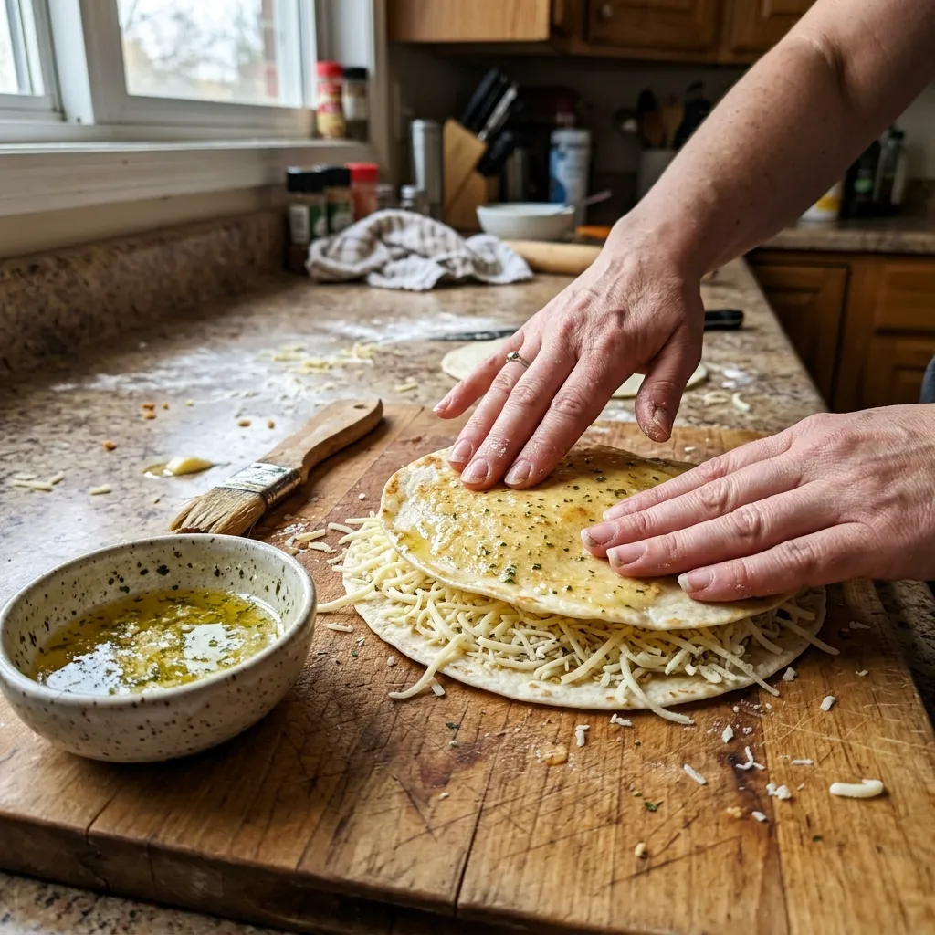 Cheesy Tortilla Garlic Bread Air Fryer