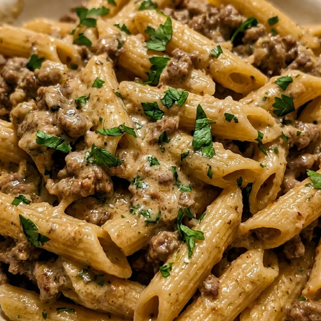 Creamy High Protein Beef Pasta