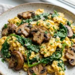 Mushroom Spinach Scrambled Eggs (10-Minutes) 6 Mushroom Spinach Scrambled Eggs (10-Minutes)