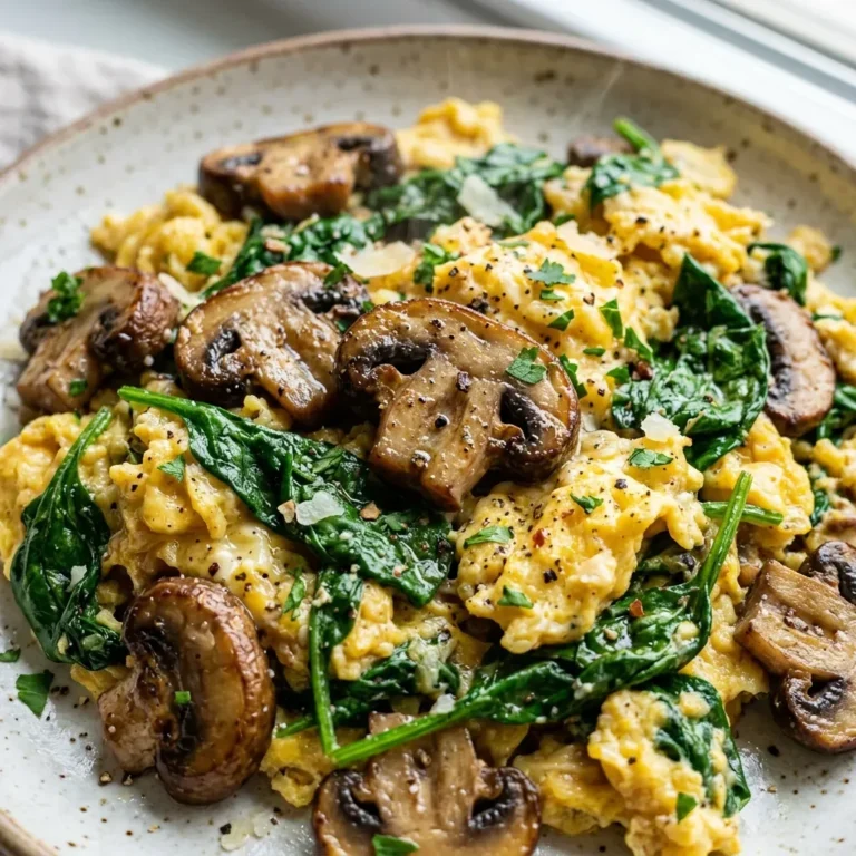 Mushroom Spinach Scrambled Eggs (10-Minutes) 5 Mushroom Spinach Scrambled Eggs (10-Minutes)