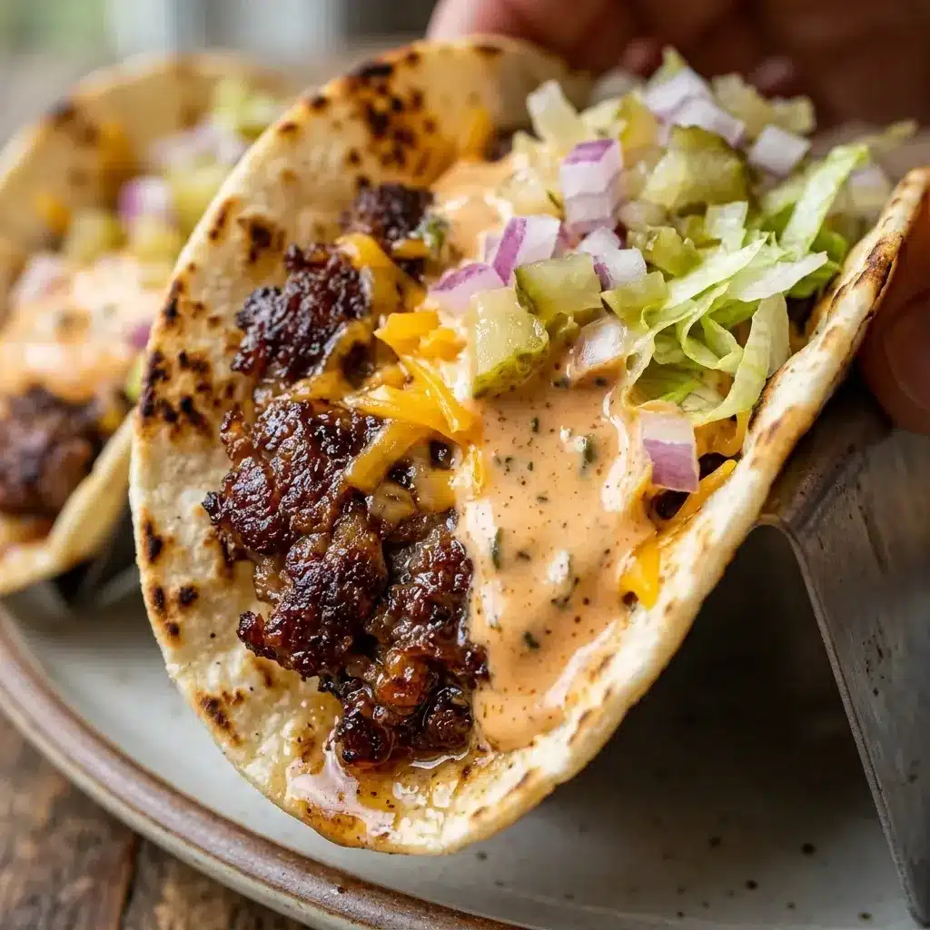 Crispy Smash Burger–Style Tacos with Special Sauce
