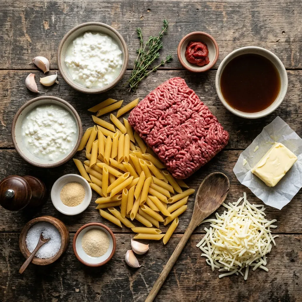 Creamy High Protein Beef Pasta