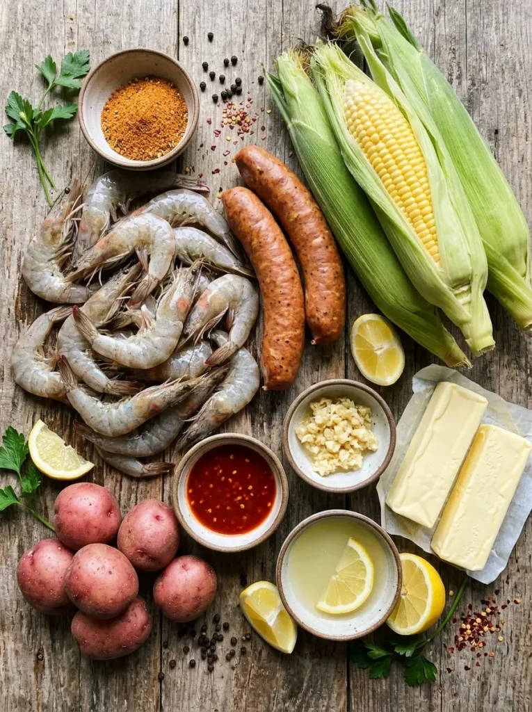 Cajun Seafood Boil with Garlic Butter Sauce