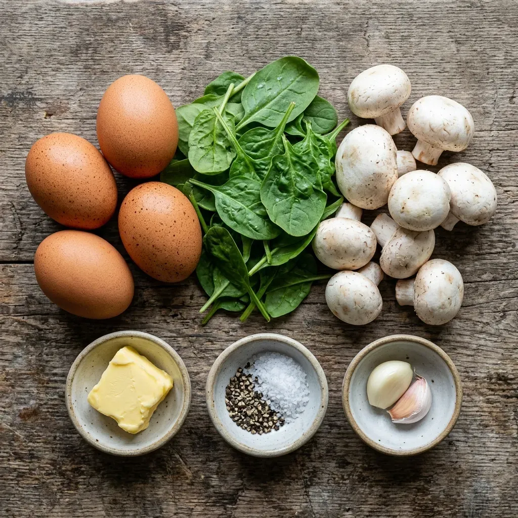 Mushroom Spinach Scrambled Eggs (10-Minutes)