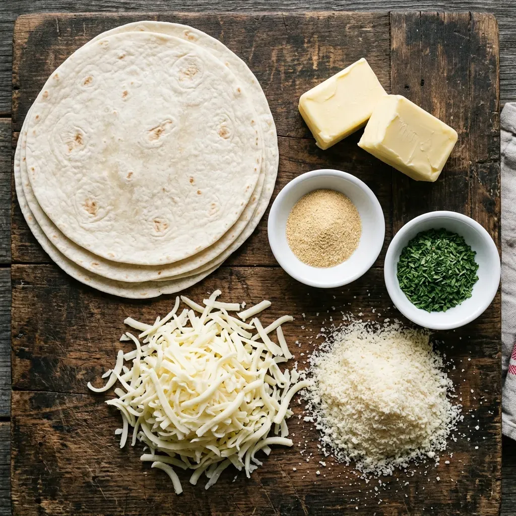 Cheesy Tortilla Garlic Bread Air Fryer