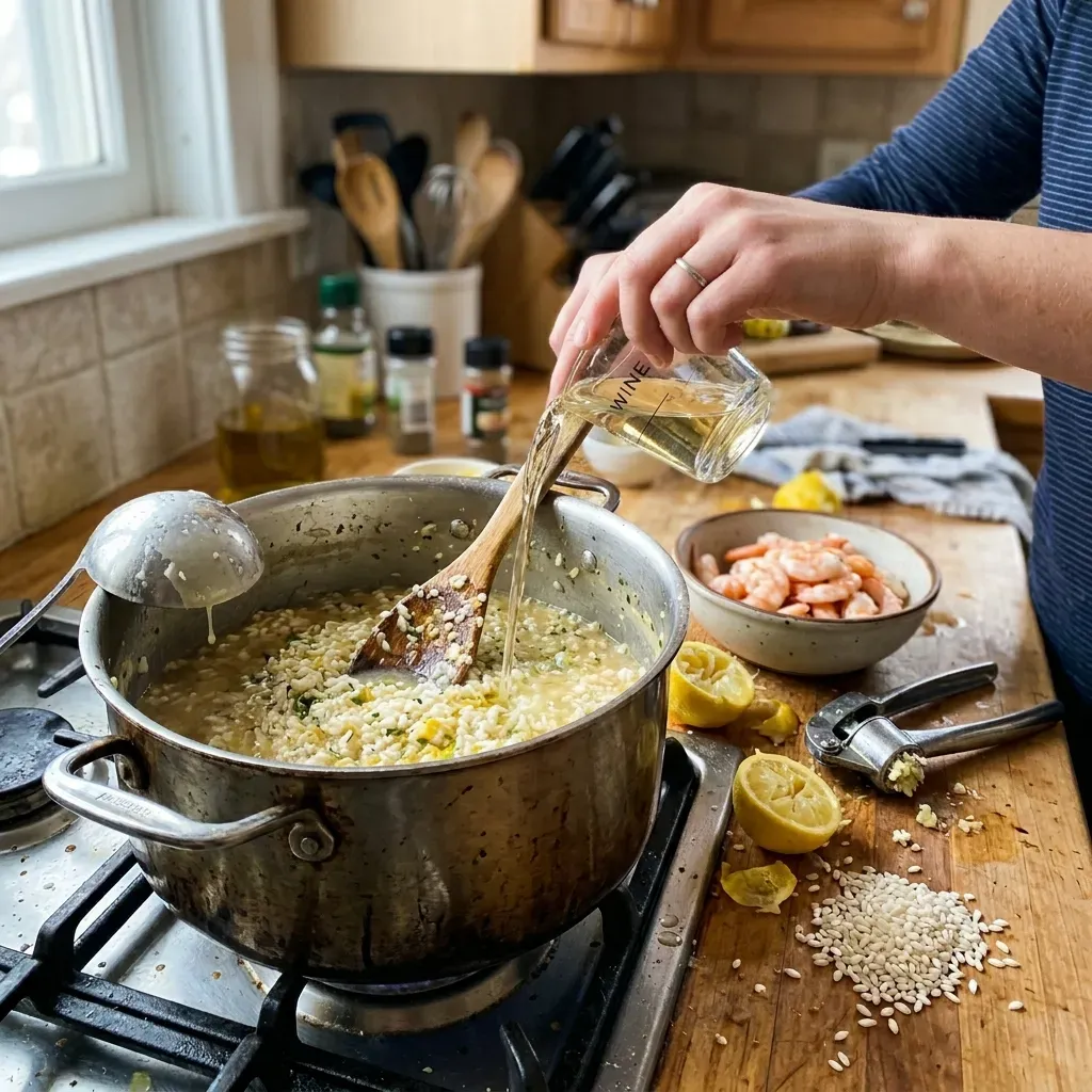 Creamy Lemon Garlic Shrimp Risotto
