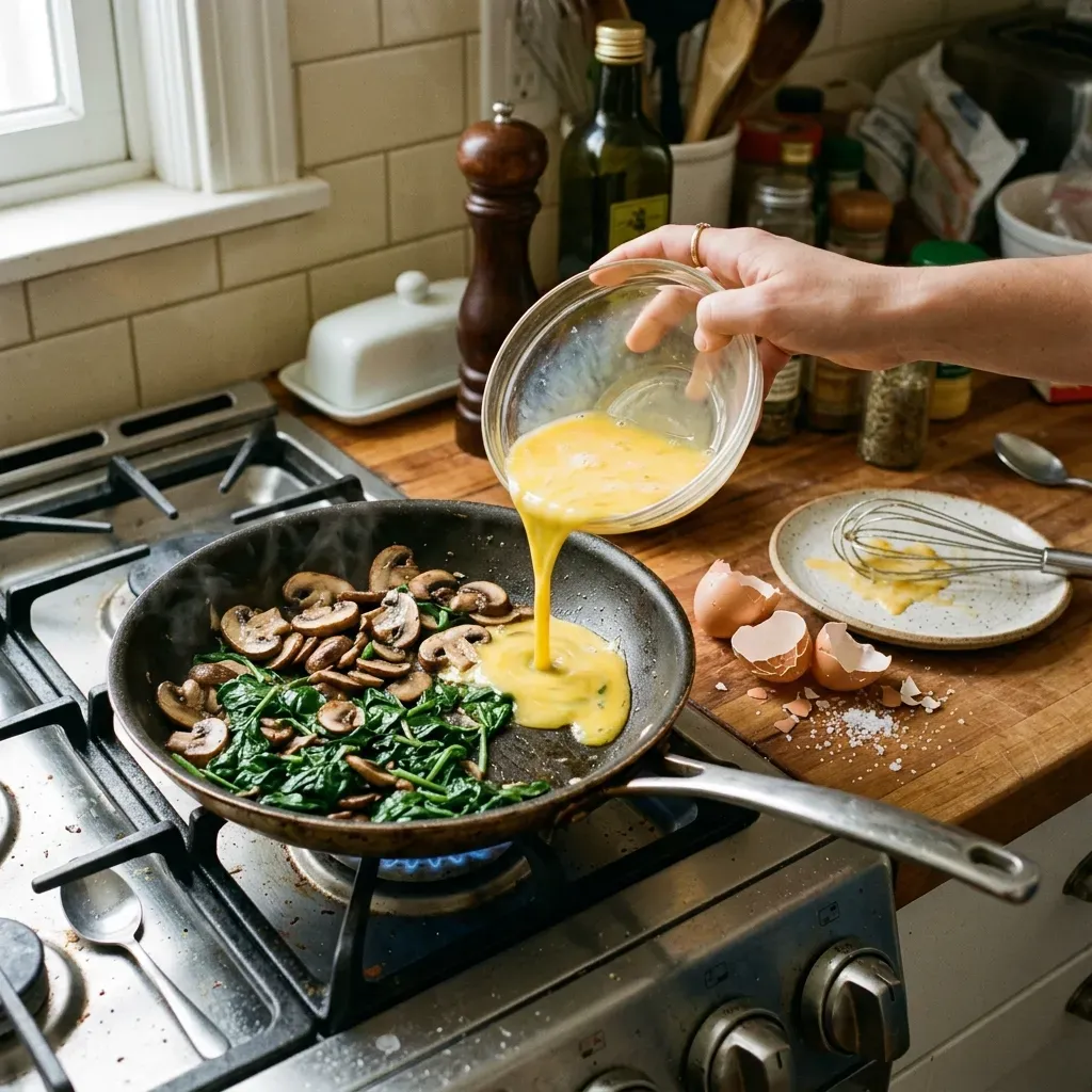 Mushroom Spinach Scrambled Eggs (10-Minutes) 8 Mushroom Spinach Scrambled Eggs (10-Minutes)