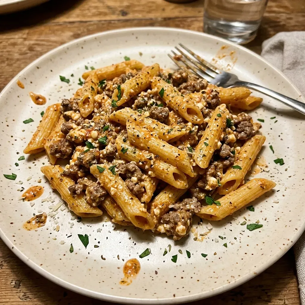 Creamy High Protein Beef Pasta
