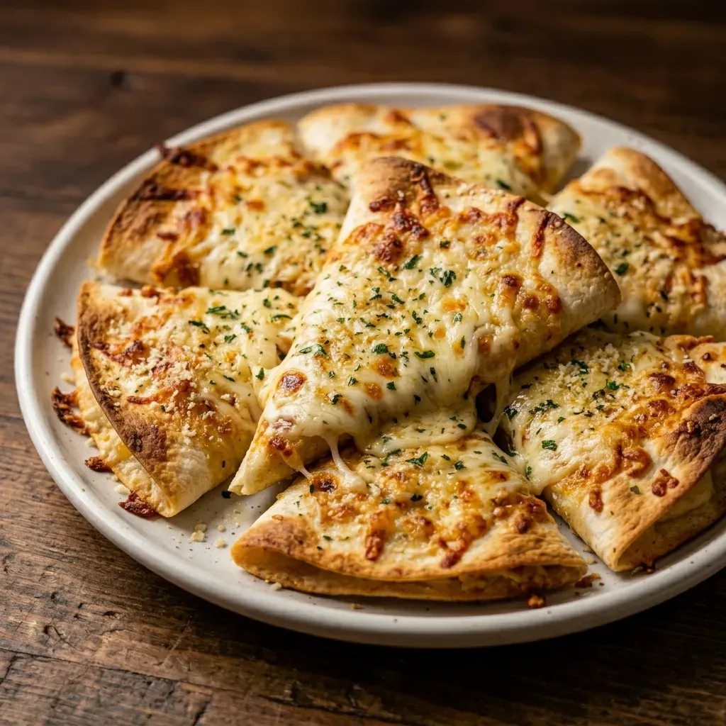 Cheesy Tortilla Garlic Bread Air Fryer