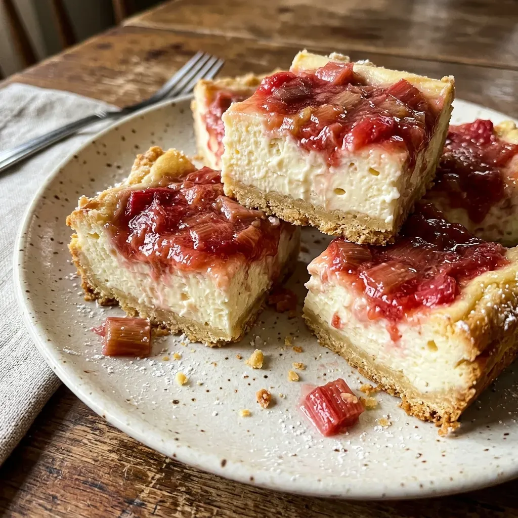 Creamy Rhubarb Cream Cheese Bars Recipe