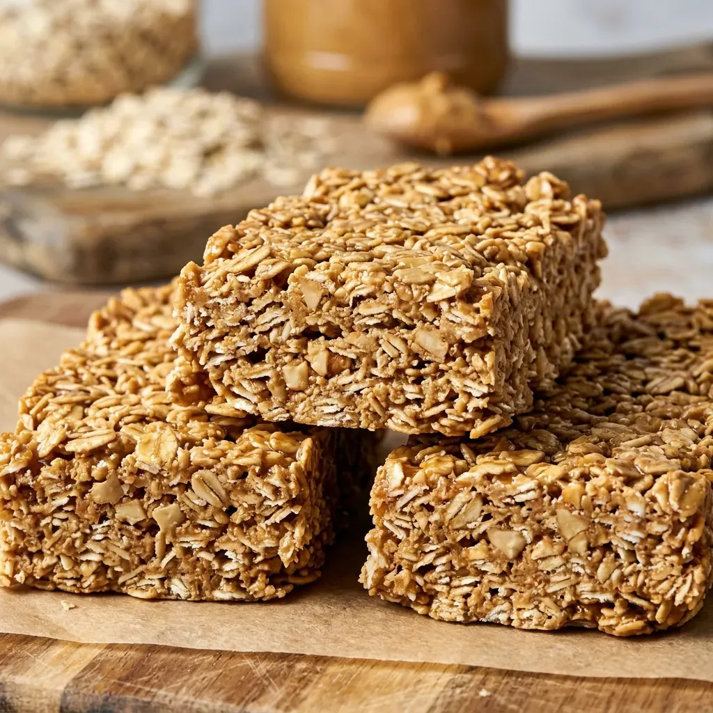 3 ingredient no bake peanut butter granola bars
