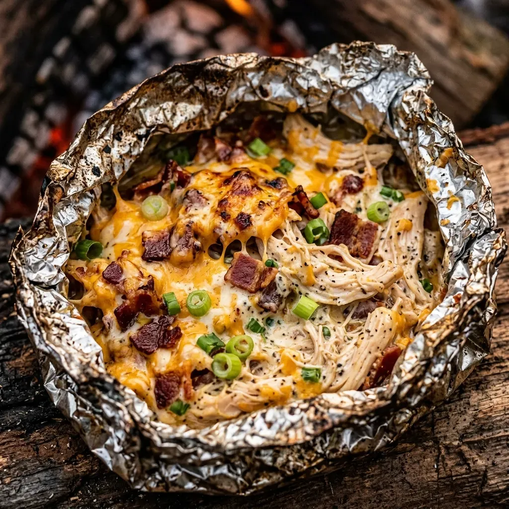 Crack chicken campfire foil packet 9 Crack chicken campfire foil packet