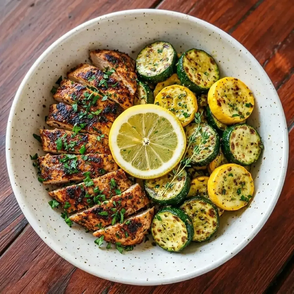 Easy Asado Chicken with Lemon Zucchini Sauté