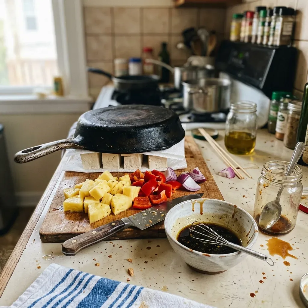 Grilled Pineapple and Tofu Kebabs