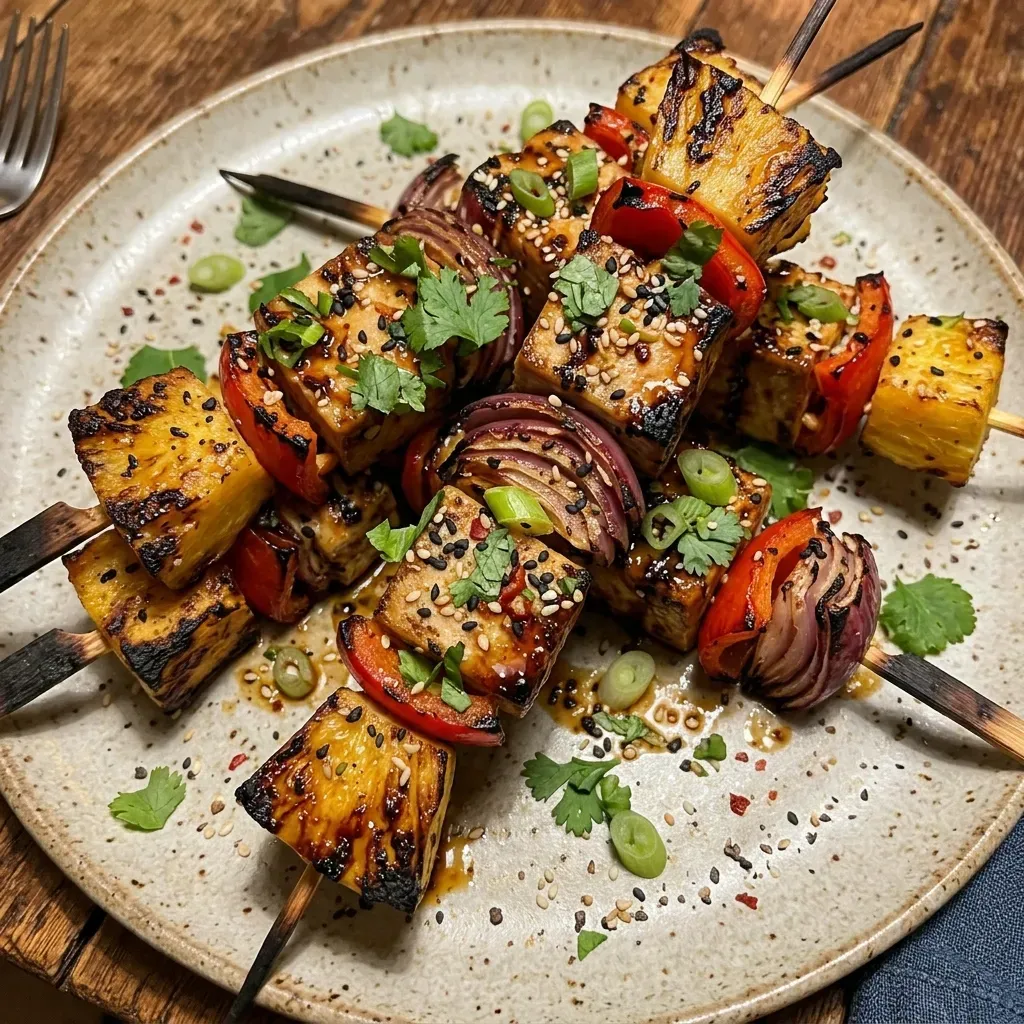 Grilled Pineapple and Tofu Kebabs