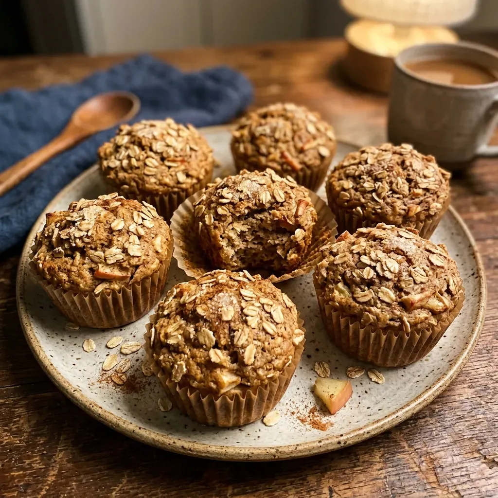 Healthy Apple Cinnamon Oat Muffins