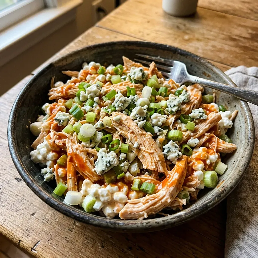 High Protein Buffalo Chicken Salad With Cottage Cheese
