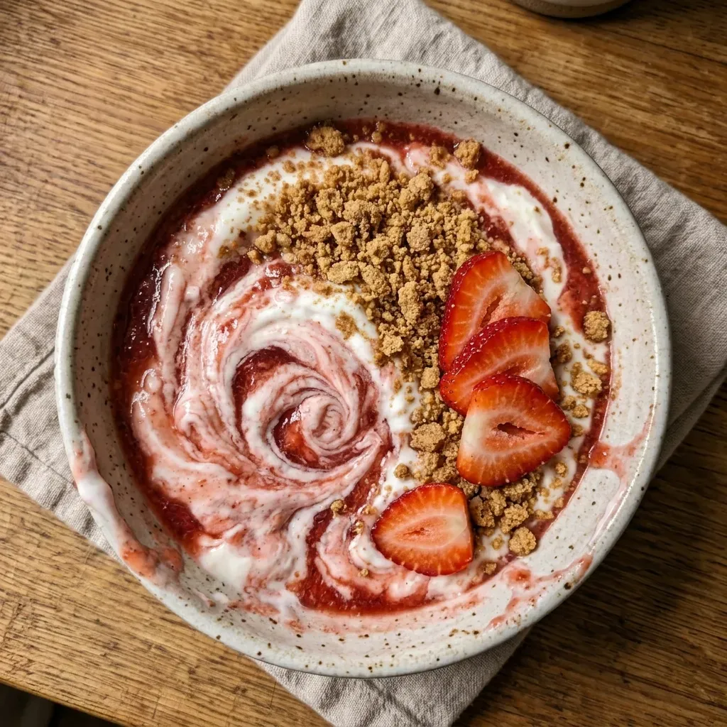 High Protein Strawberry Cheesecake Bowl