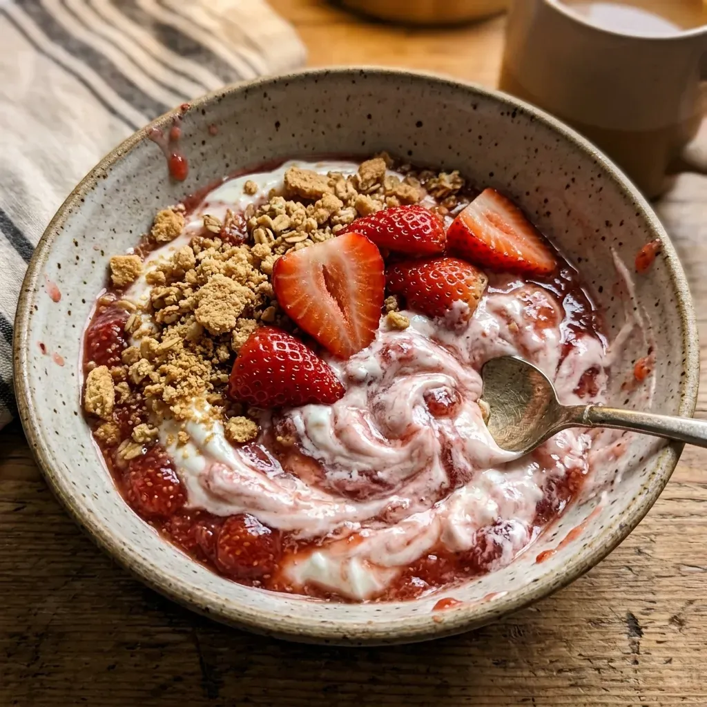 High Protein Strawberry Cheesecake Bowl