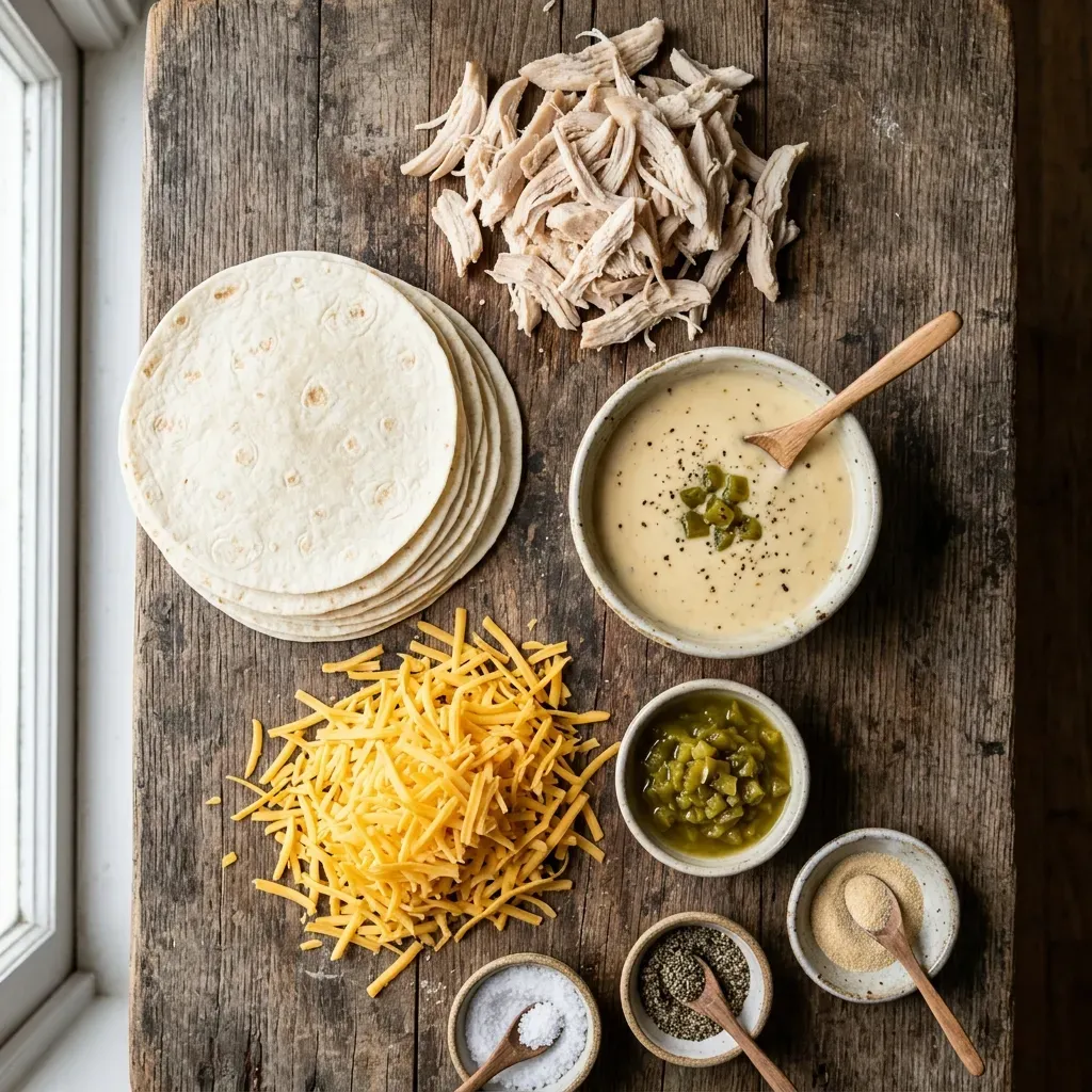 Making Queso Chicken Enchiladas