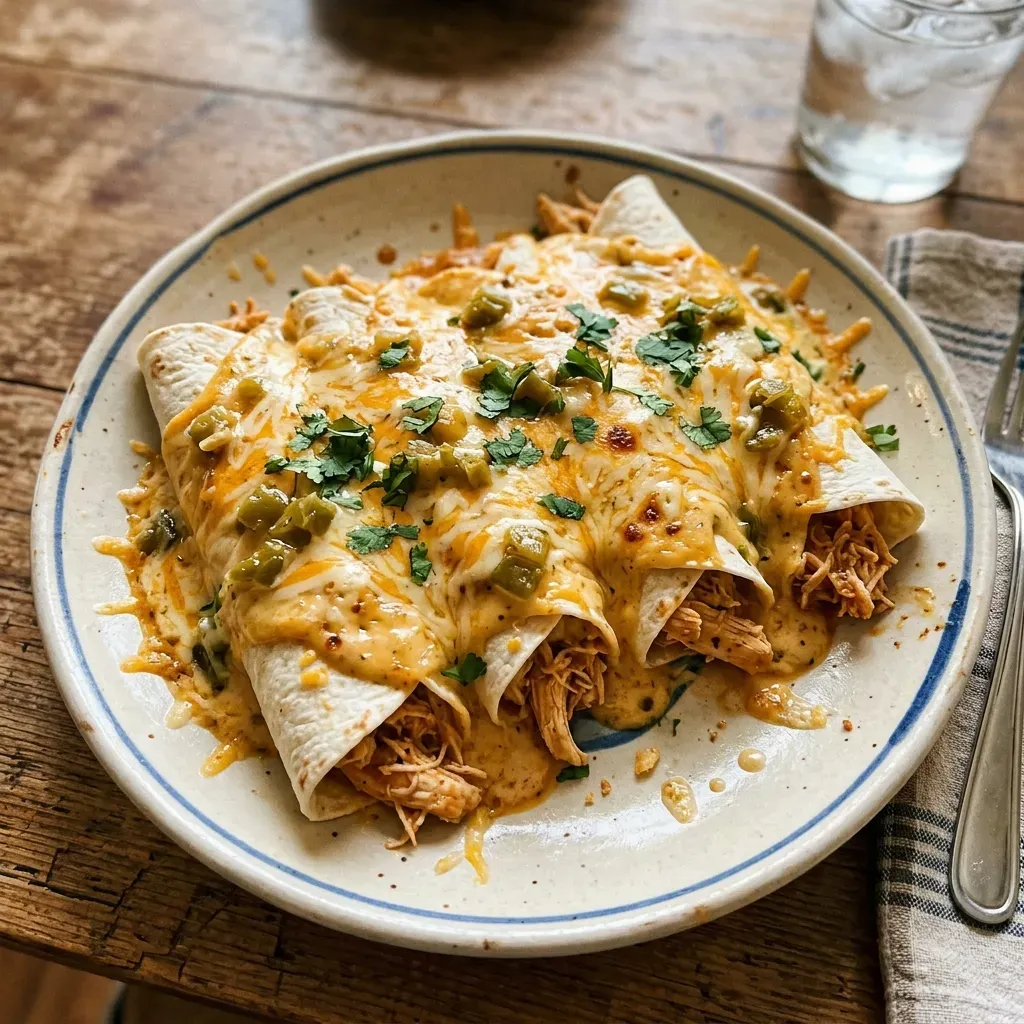 Making Queso Chicken Enchiladas