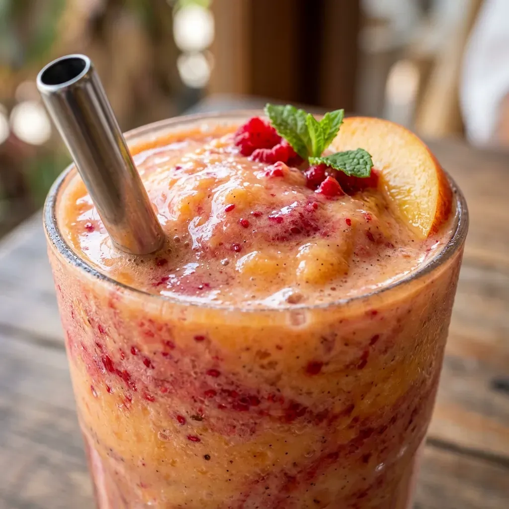 Peach Raspberry Vanilla Smoothie 9 Peach Raspberry Vanilla Smoothie