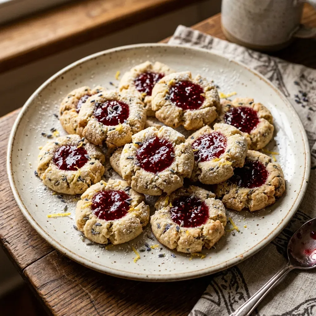 Lemon Lavender Thumbprint Cookies