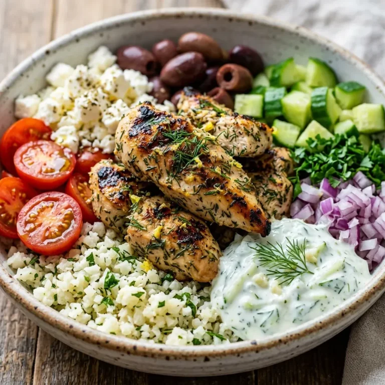 Low Carb High Protein Mediterranean Lemon Dill Chicken Bowl 5 Low Carb High Protein Mediterranean Lemon Dill Chicken Bowl