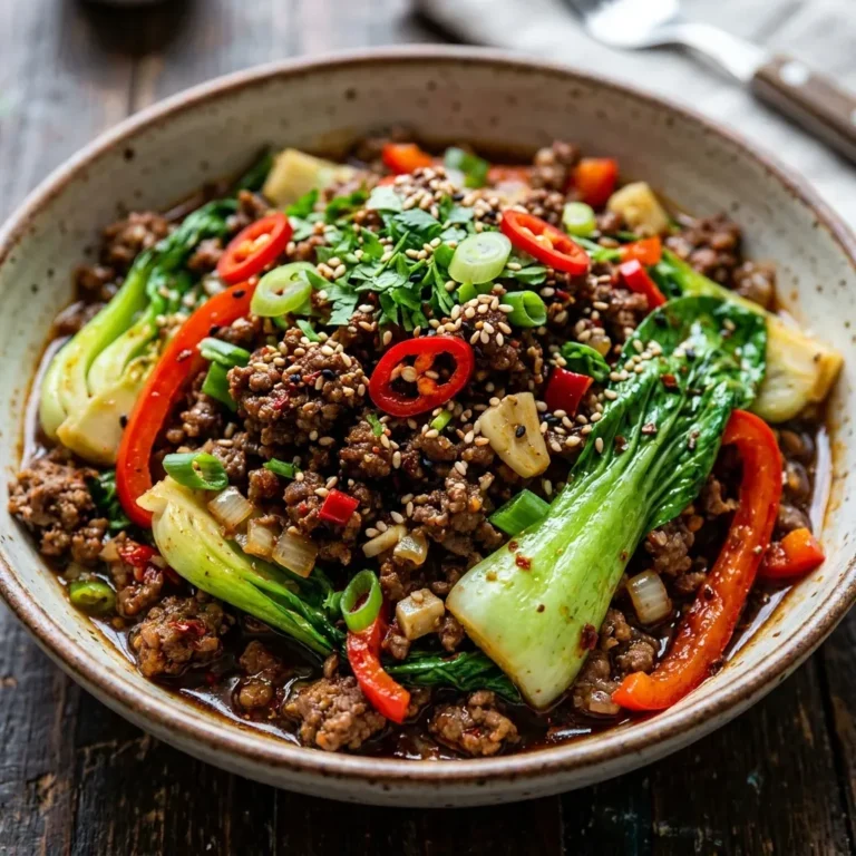Spicy Ground Beef Stir-Fry Bowl with Garlic Veggies Delight 3 Spicy Ground Beef Stir-Fry Bowl with Garlic Veggies Delight