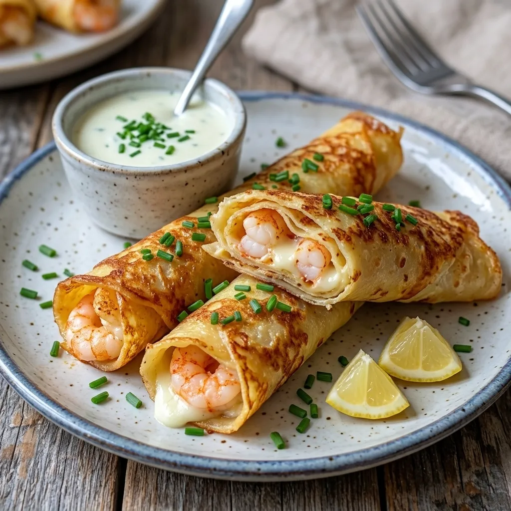 Cheesy Garlic Shrimp Roll-Ups