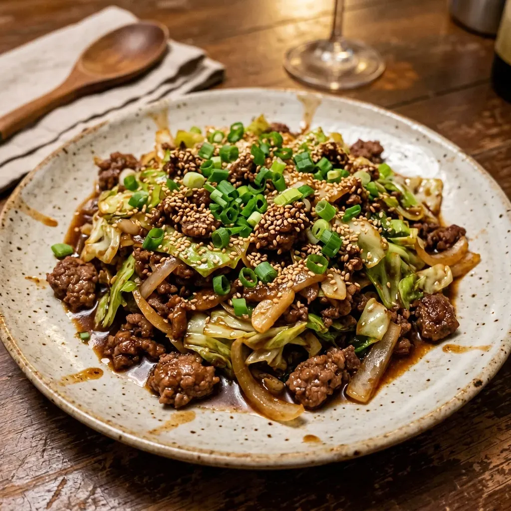 Mongolian Cabbage with Ground Beef